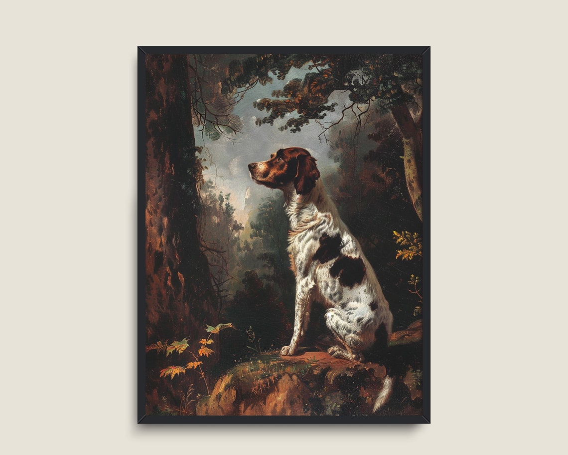 Setter Hunting Dog in Autumn Forest Vintage Sporting Art Poster - Image 3