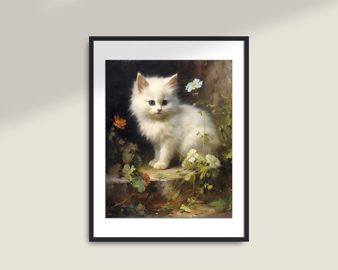 Vintage Cat Prints Farmhouse Cat Lover Art Print - Image 2