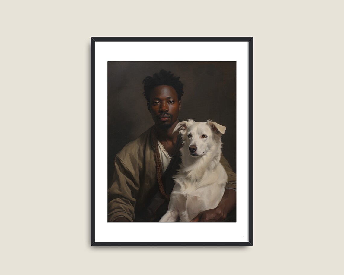 Black People Vintage Art, Dark Academia Portrait - Image 2