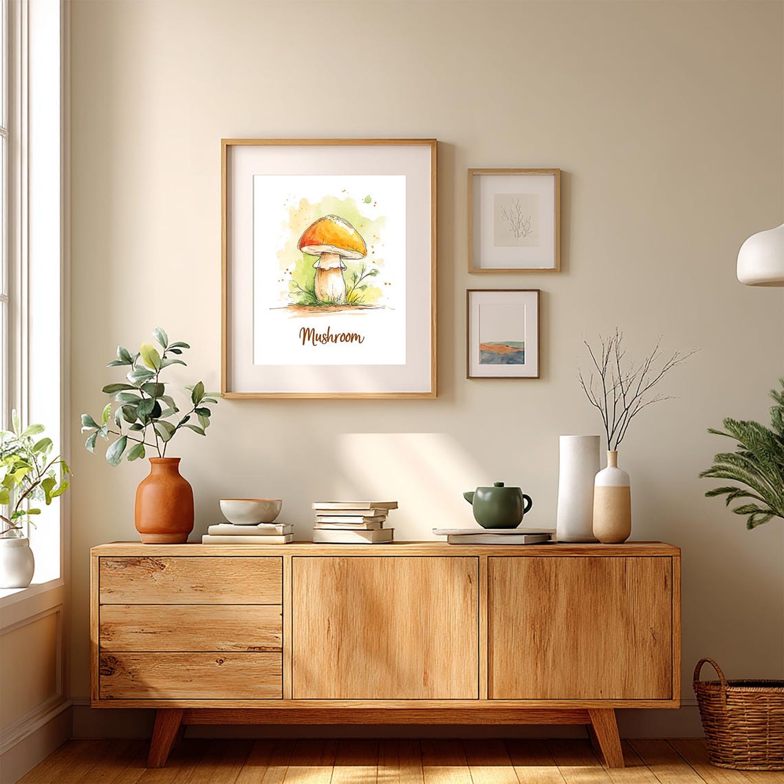 Mushroom Art Print Wall Deco Watercolor Design Vegetable Poster - Image 5