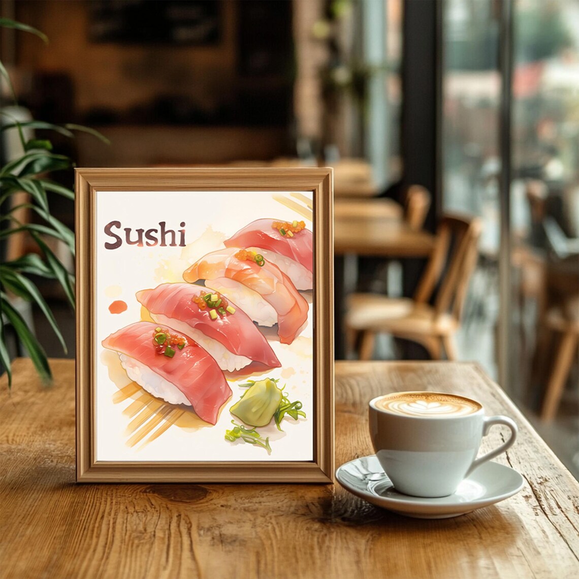 Sushi Nigiri Watercolor Food Art Japanese Cuisine Kitchen Poster - Image 2