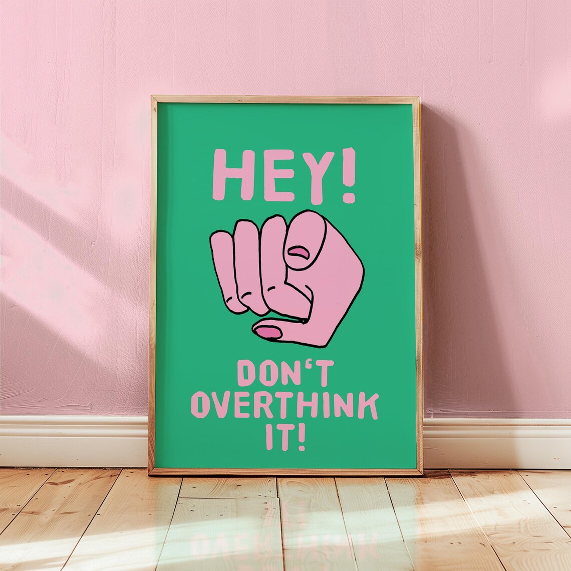 Retro Typography Print Dont Overthink It Motivational Art