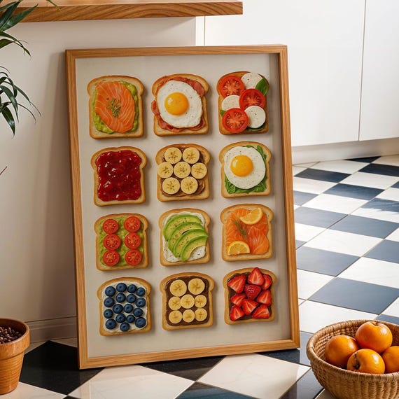 Toast Breakfast Poster Print, Kitchen Wall Art