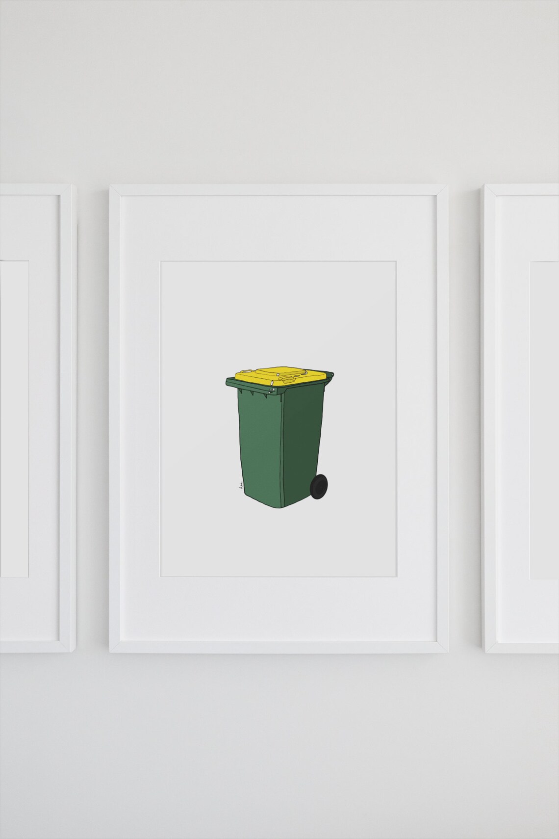 Bin Chicken Series Yellow Bin Illustration, Home Decor
