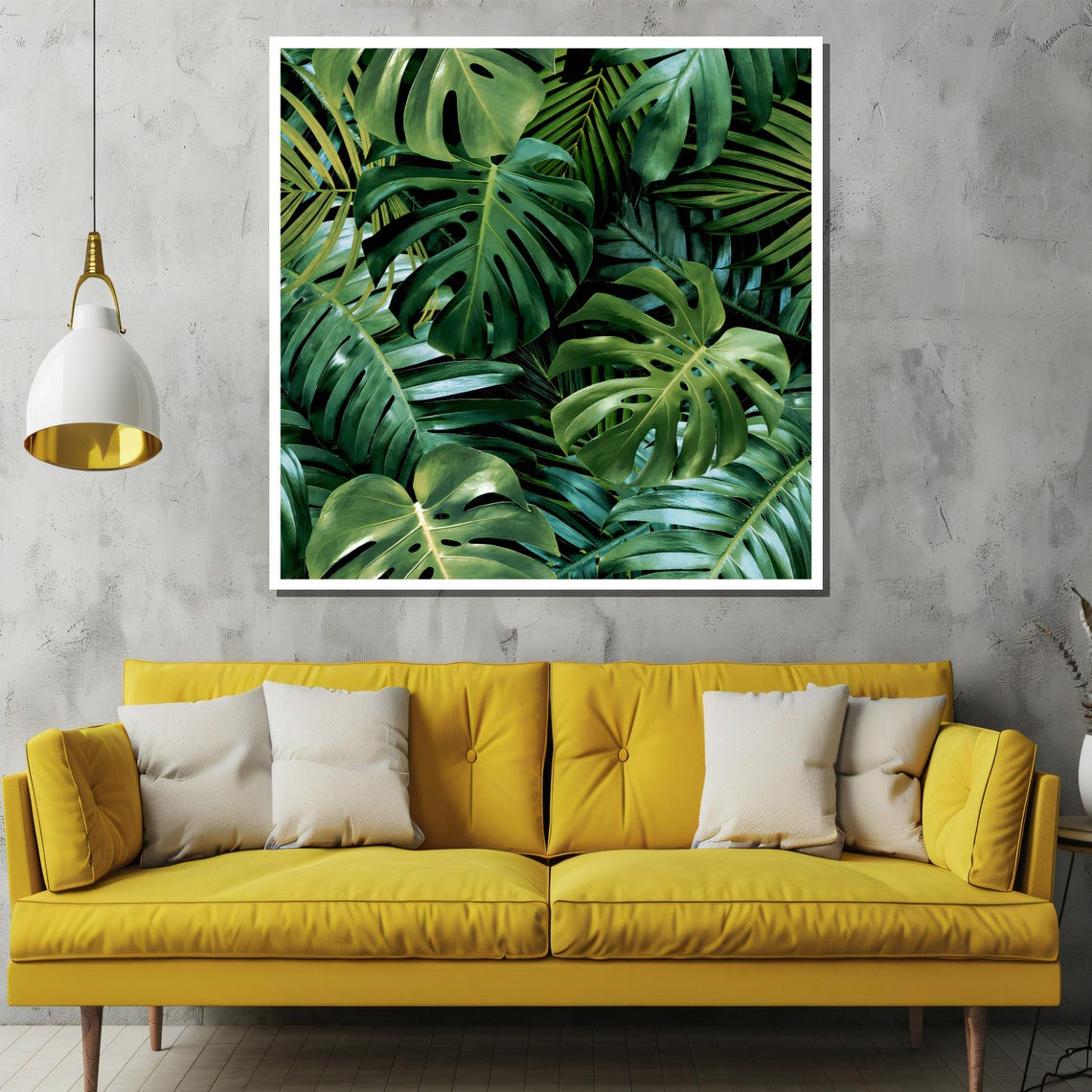 Lush Green Tropical Monstera Leaves Dense Jungle Wall Poster - Image 2