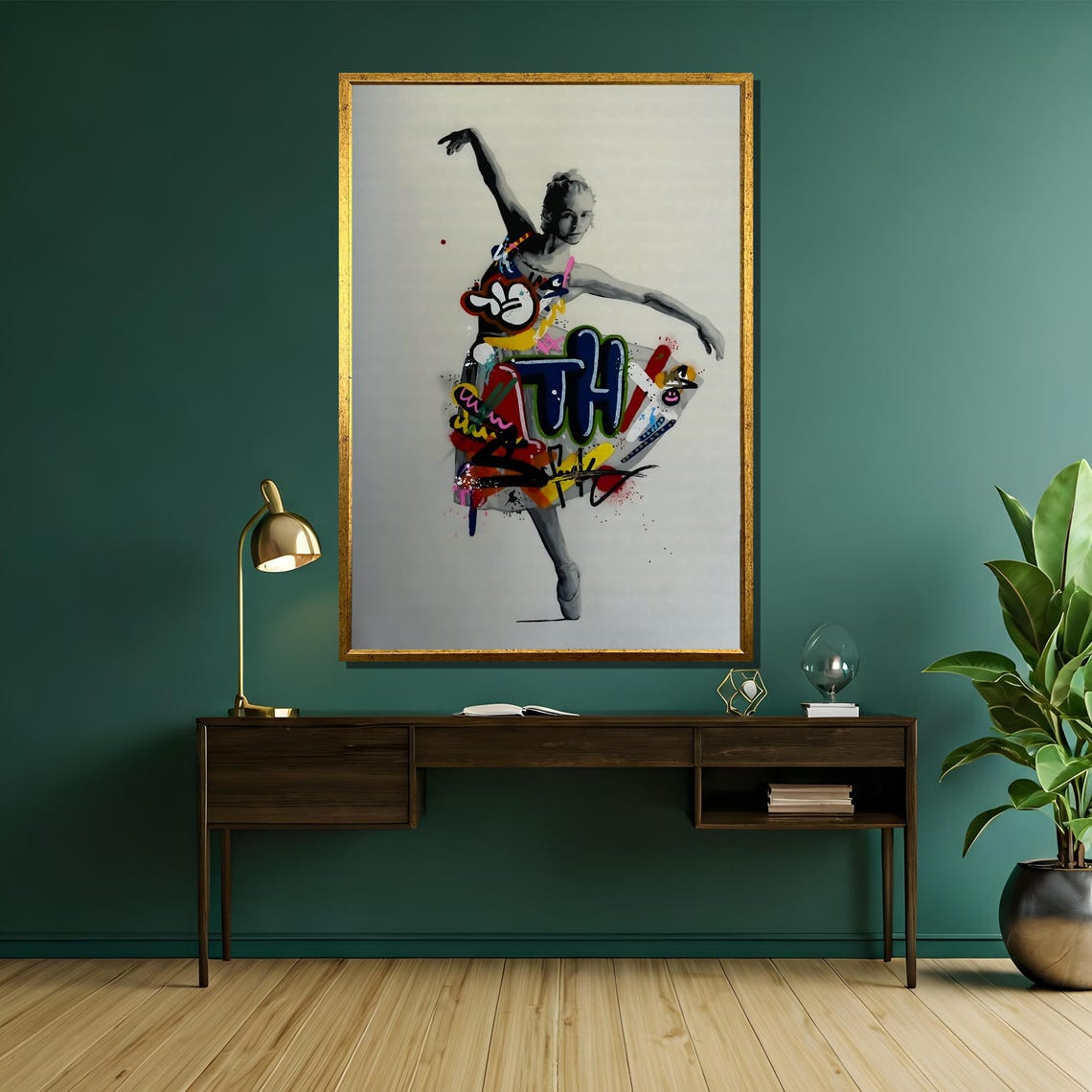 Graffiti Ballerina Dancing Pose With Colorful Paint Tutu Poster - Image 5