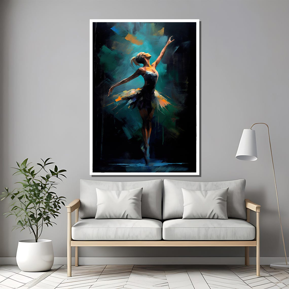 Graceful Ballet Dancer Painting Modern Dance Wall Art Artistic Home Decor And Elegant Gift For Dance Lovers - Image 2