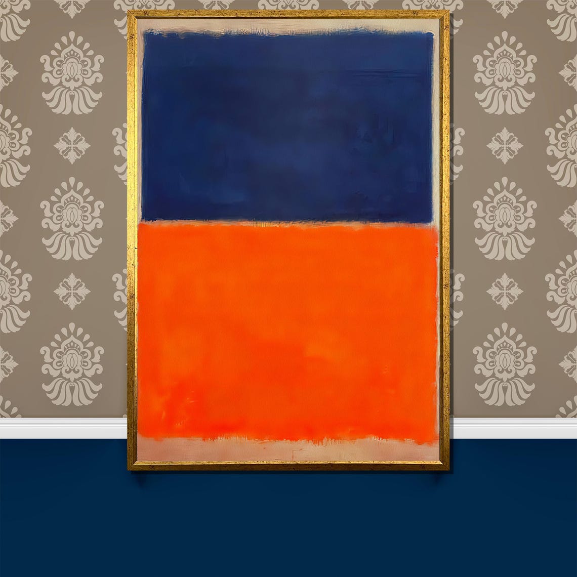 Mark Rothko Blue And Orange Painting Bold Abstract Art Gift For Contemporary Home Dcor Modern Wall Accent