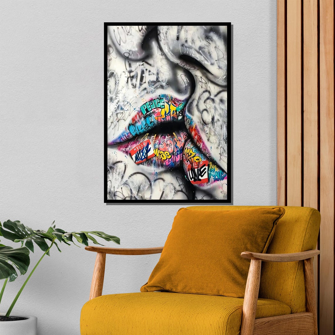 Graffiti Lips Sticker Bomb Urban Street Art Bold Elegant Poster - Image 4
