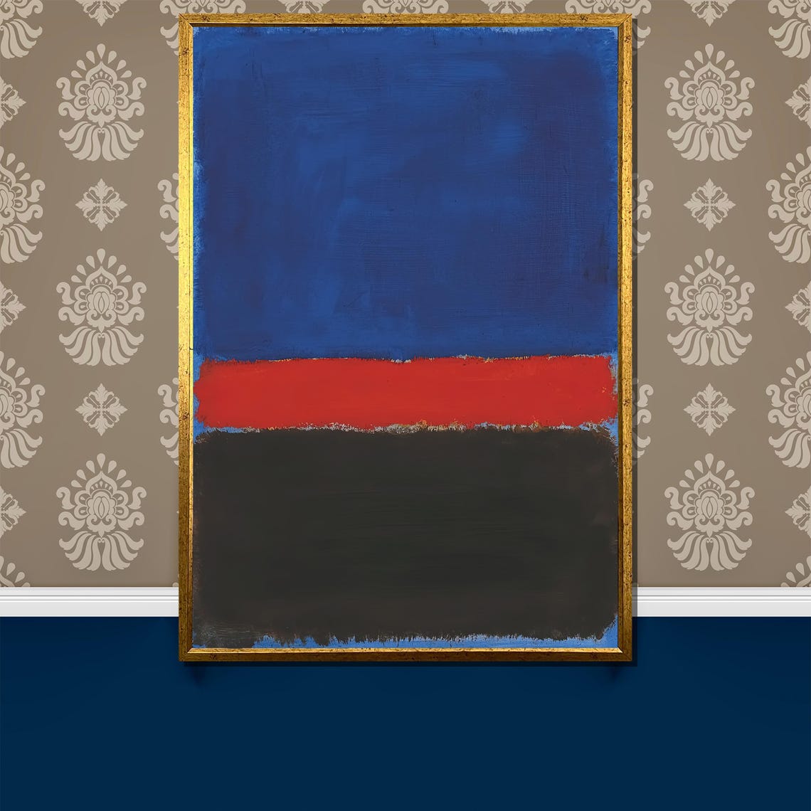 Mark Rothko Blue Red And Black Painting Bold Abstract Art Gift For Modern Home Or Office Wall Dcor