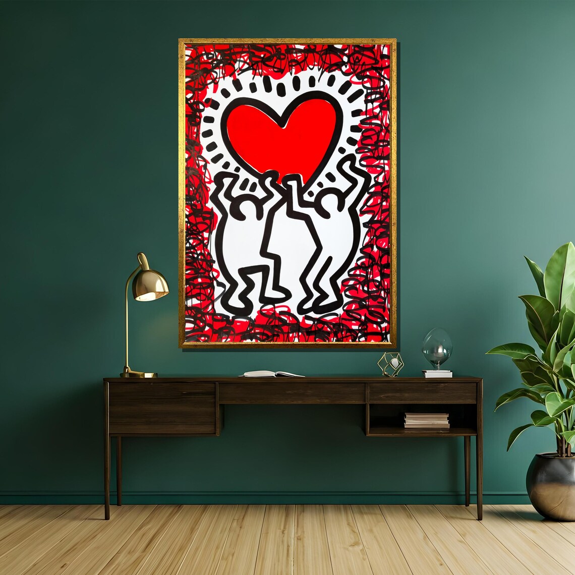 Pop Art Heart Lovers Red Black Urban Love Street Style Poster - Image 5