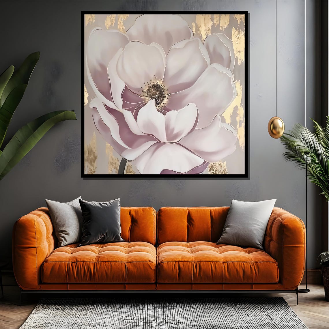 Soft Pink Blossom Close Up with Sparkling Gold Flecks Floral Poster - Image 4