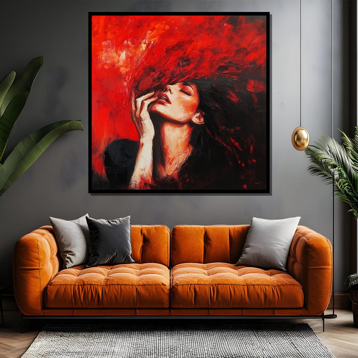 Passionate Woman Painting Intense Emotional Art Bold Gift For Expressionist And Modern Art Lovers - Image 4