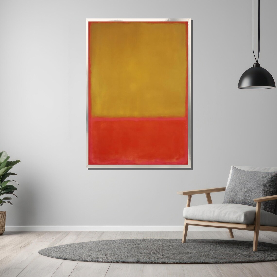 Rothko Style Golden Yellow And Deep Red Color Field Abstract Poster - Image 3