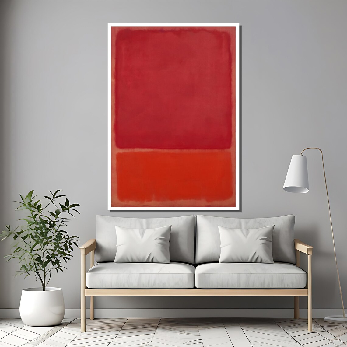 Mark Rothko Red And Orange Abstract Painting Captivating Expressionist Art Gift For Modern Home Wall Decor Lovers - Image 2
