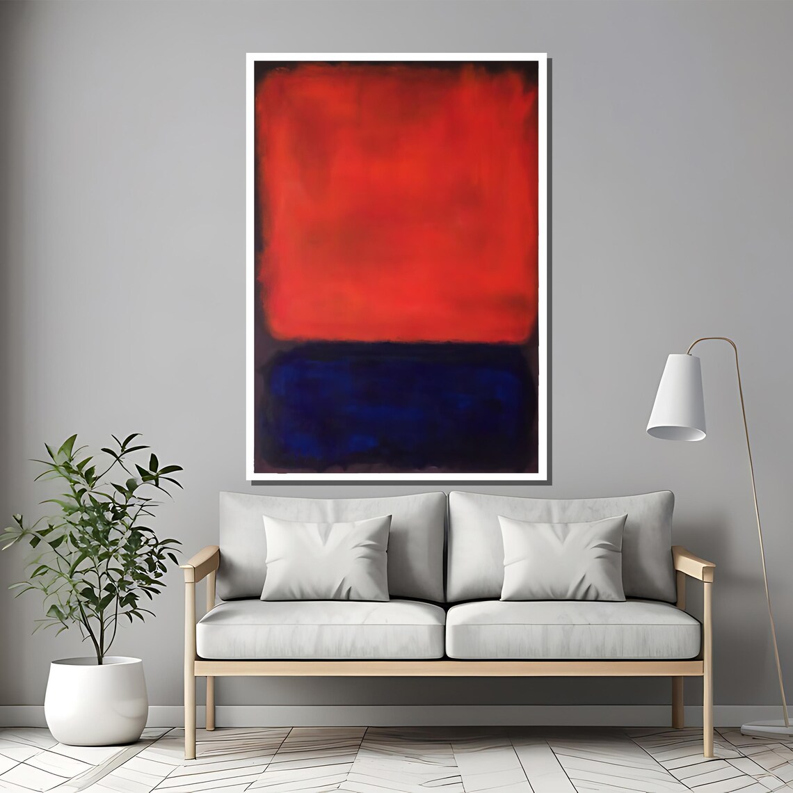 Mark Rothko Red And Blue Abstract Painting - Image 2
