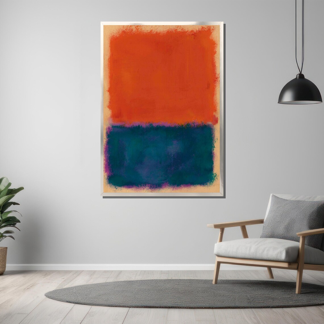 Mark Rothko Painting Deep Orange And Teal Layers Abstract Art Gift For Colorful Spaces - Image 3