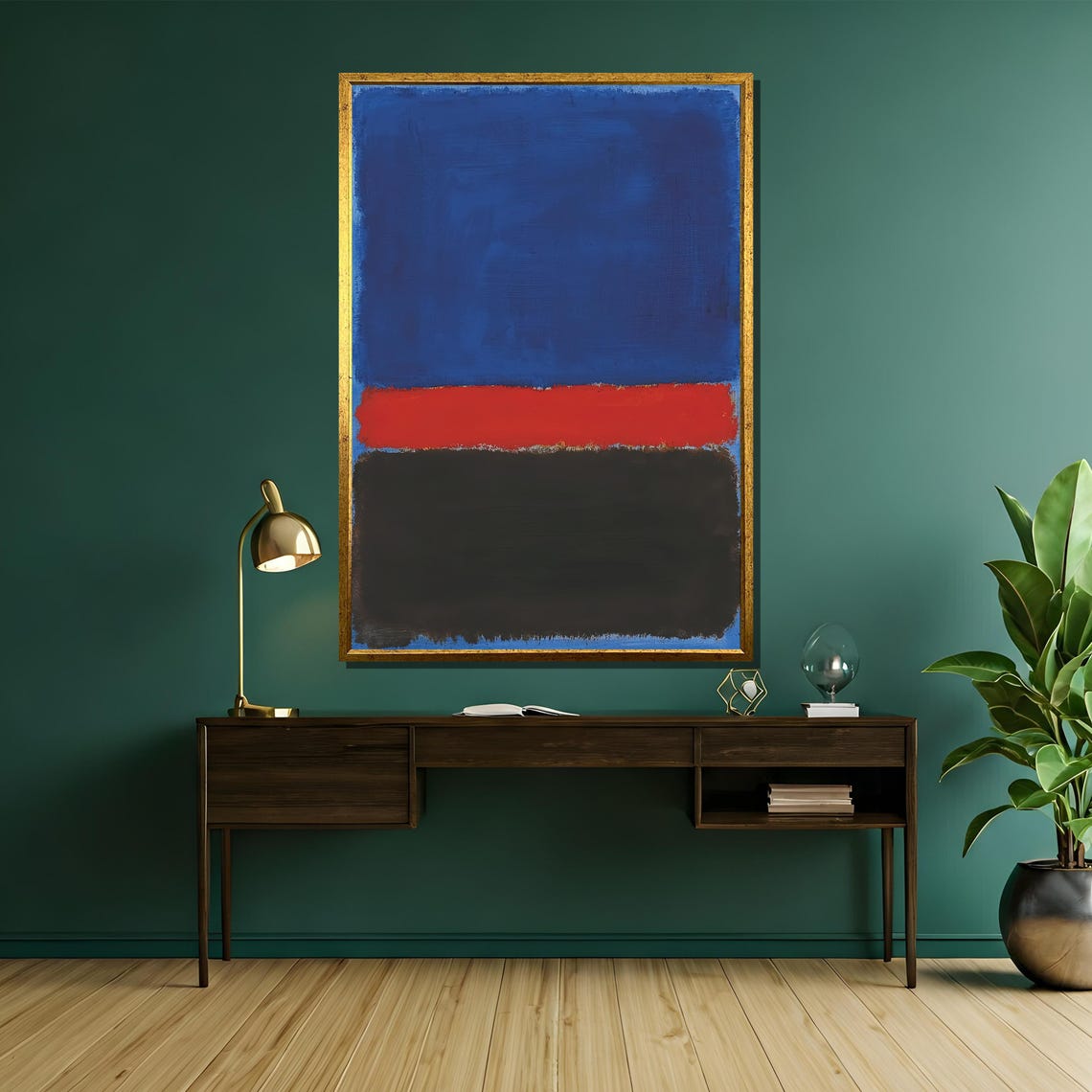 Mark Rothko Blue Red And Black Painting Bold Abstract Art Gift For Modern Home Or Office Wall Dcor - Image 5