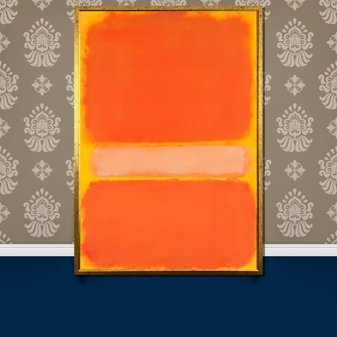 Mark Rothko Vibrant Orange And Peach Abstract Painting Modern Art Gift For Bold And Artistic Home Spaces