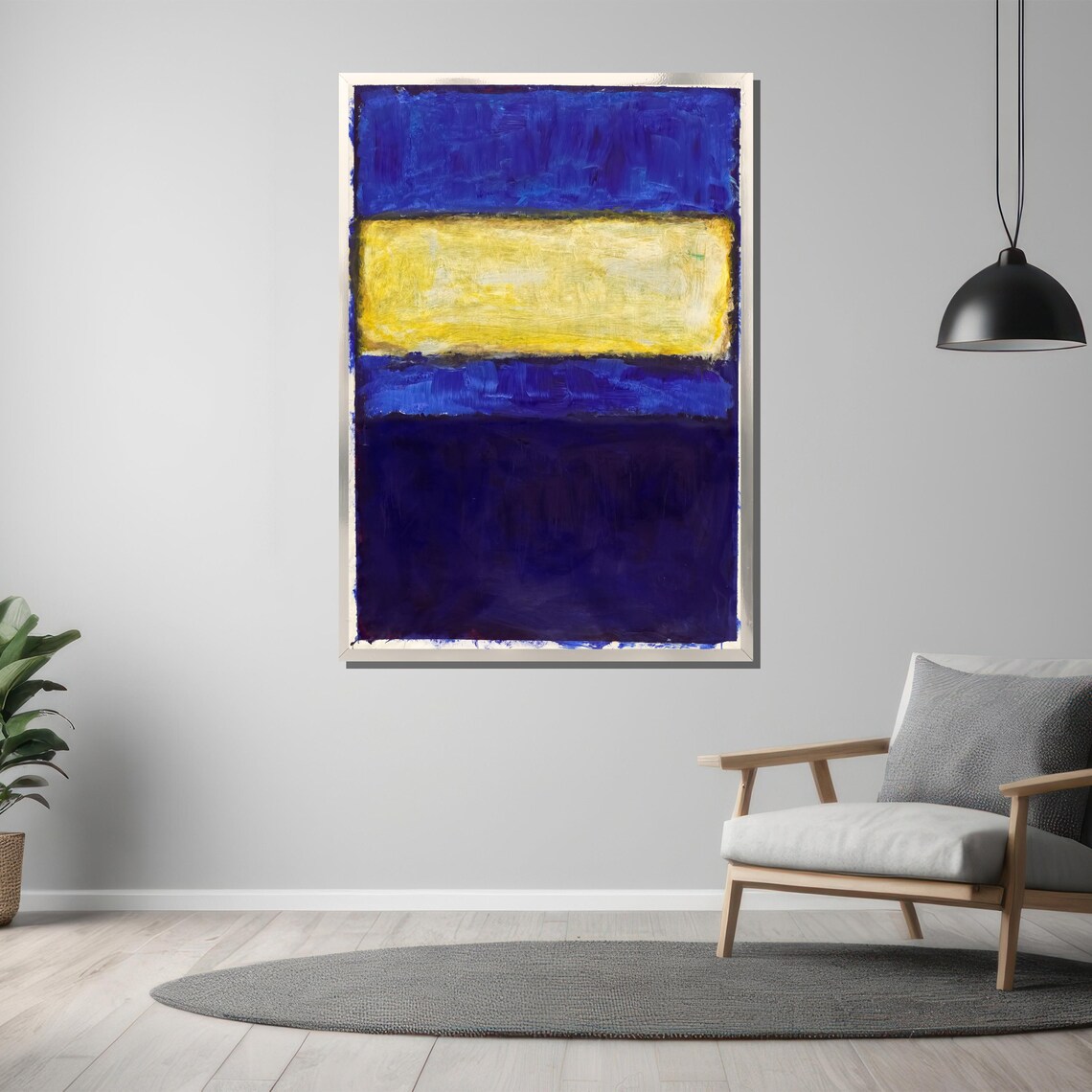 Deep Royal Blue and Golden Yellow Color Field Rothko Inspired Poster - Image 3