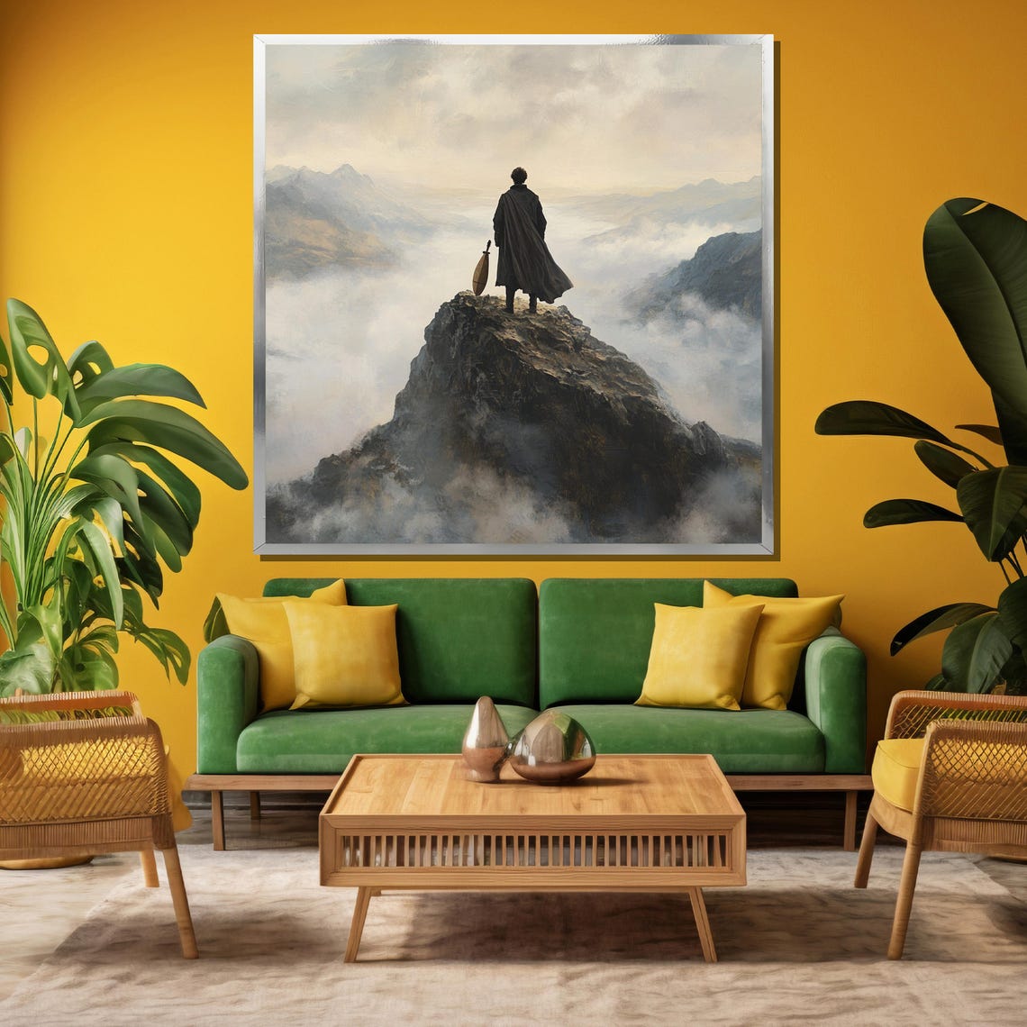 Romantic Wanderer Painting Caspar David Friedrich Art Print Dramatic Landscape Wall Decor Misty Mountain Artwork Gothic Gift - Image 3