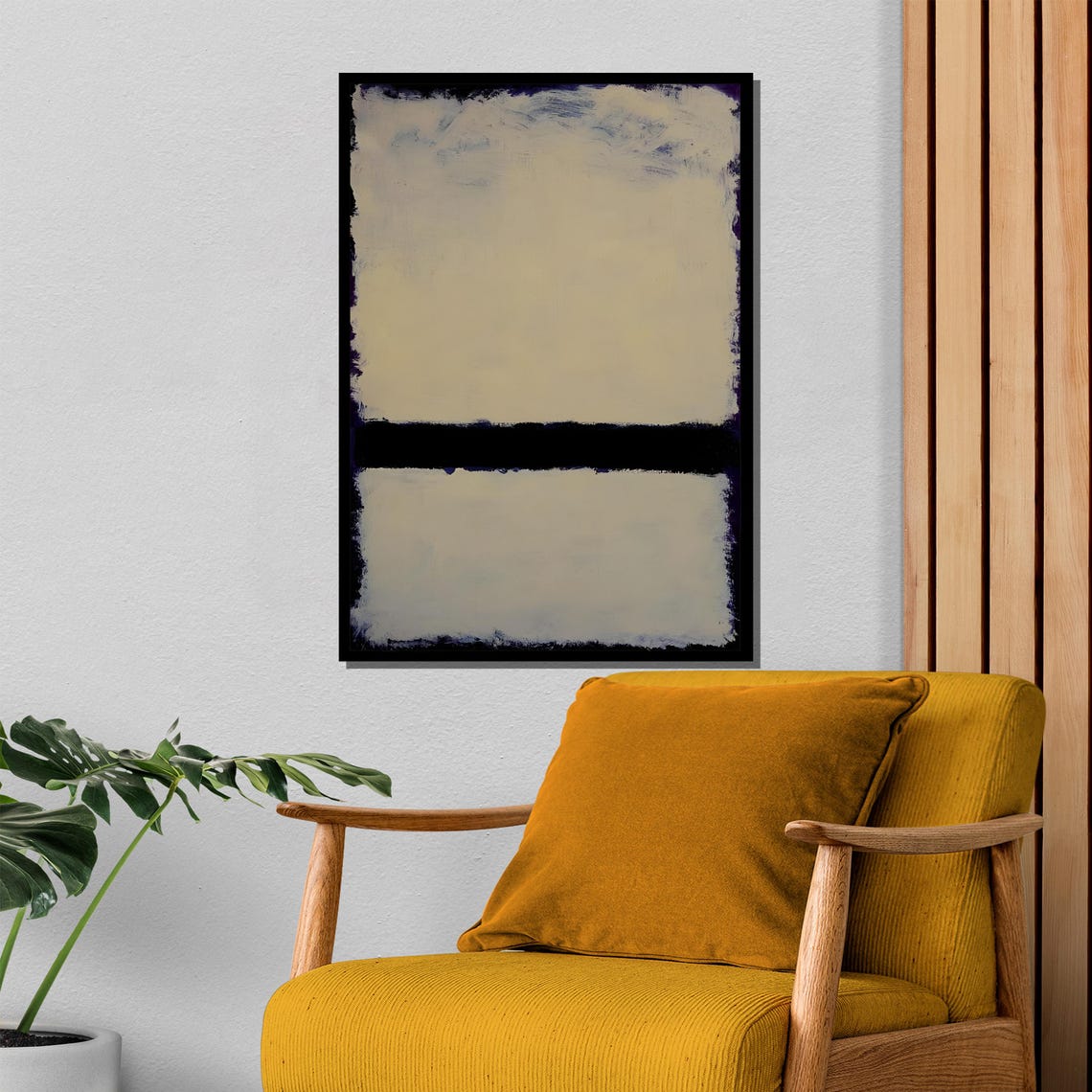 Rothko Style Beige And Black Minimalist Color Field Abstract Poster - Image 4
