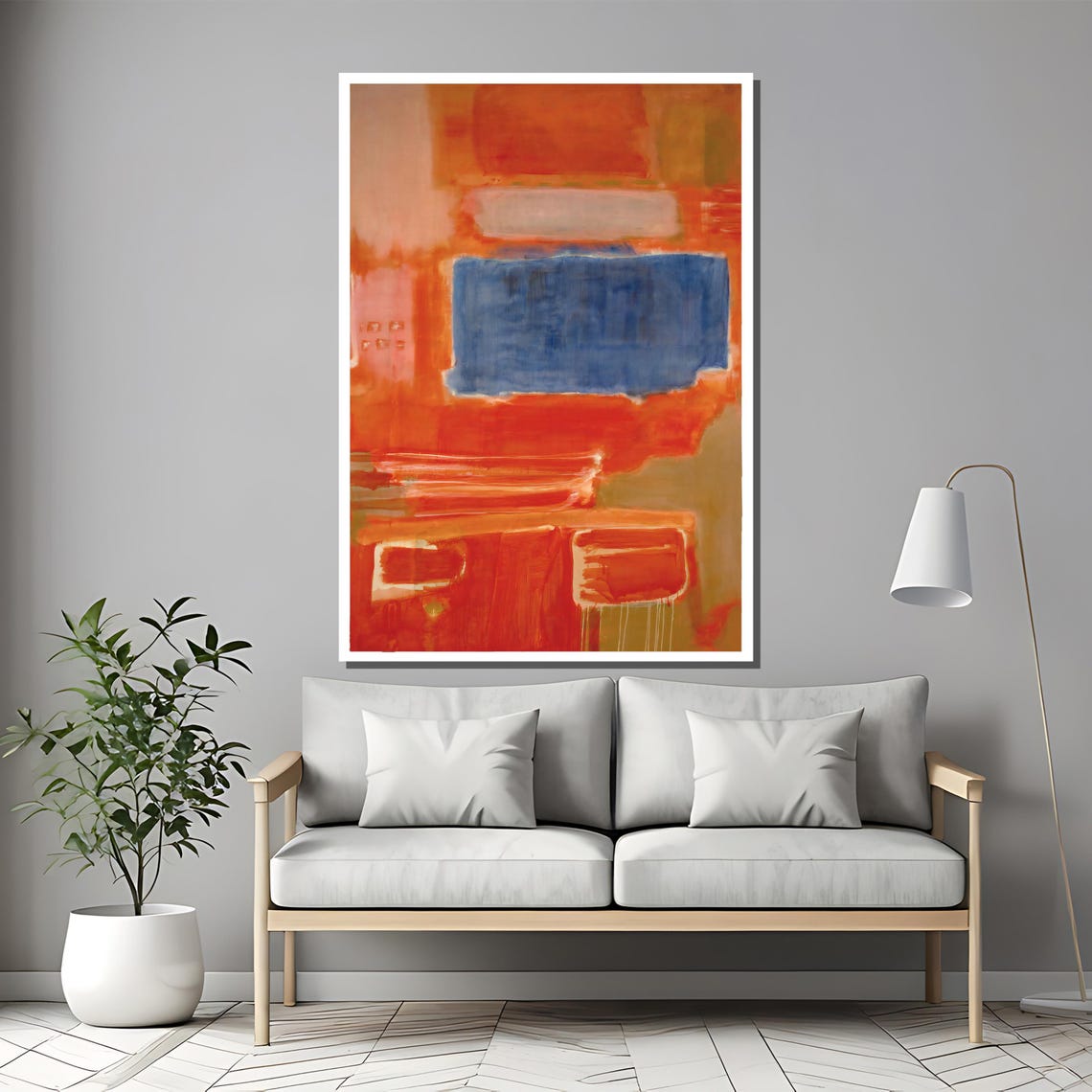 Vibrant Orange And Cobalt Blue High Energy Abstract Statement Poster - Image 2