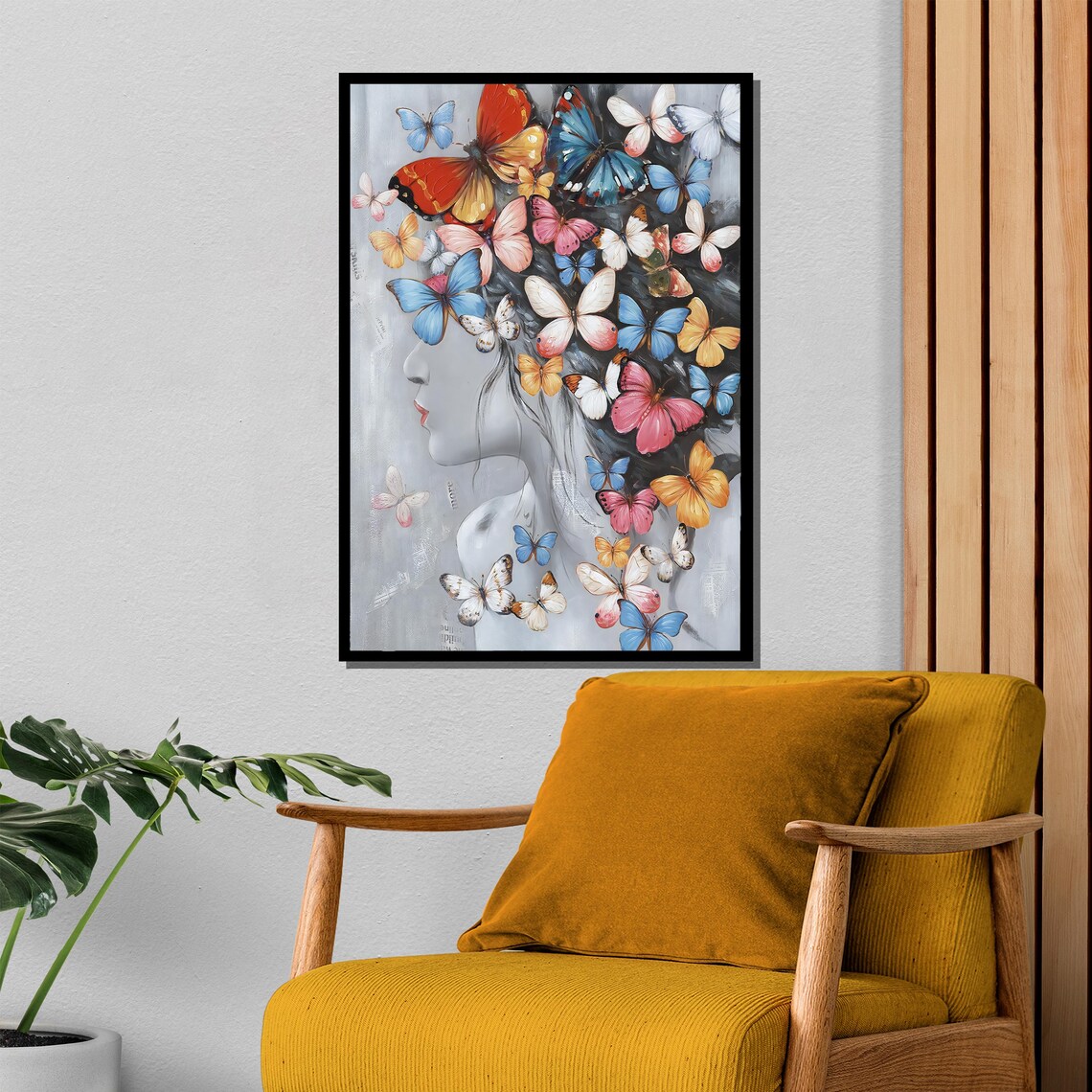 Butterfly Woman Whimsical Art Print, Home Office Decor - Image 4