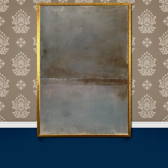Mark Rothko Neutral Grey Painting Minimalist Abstract Art Gift For Contemporary And Calm Interior Spaces