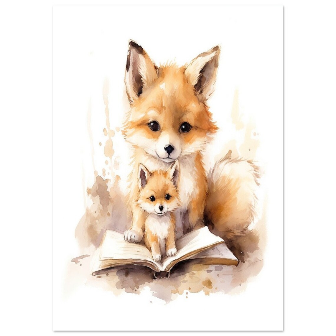 Foxes Childrens Room Animal Poster Decoration - Image 2