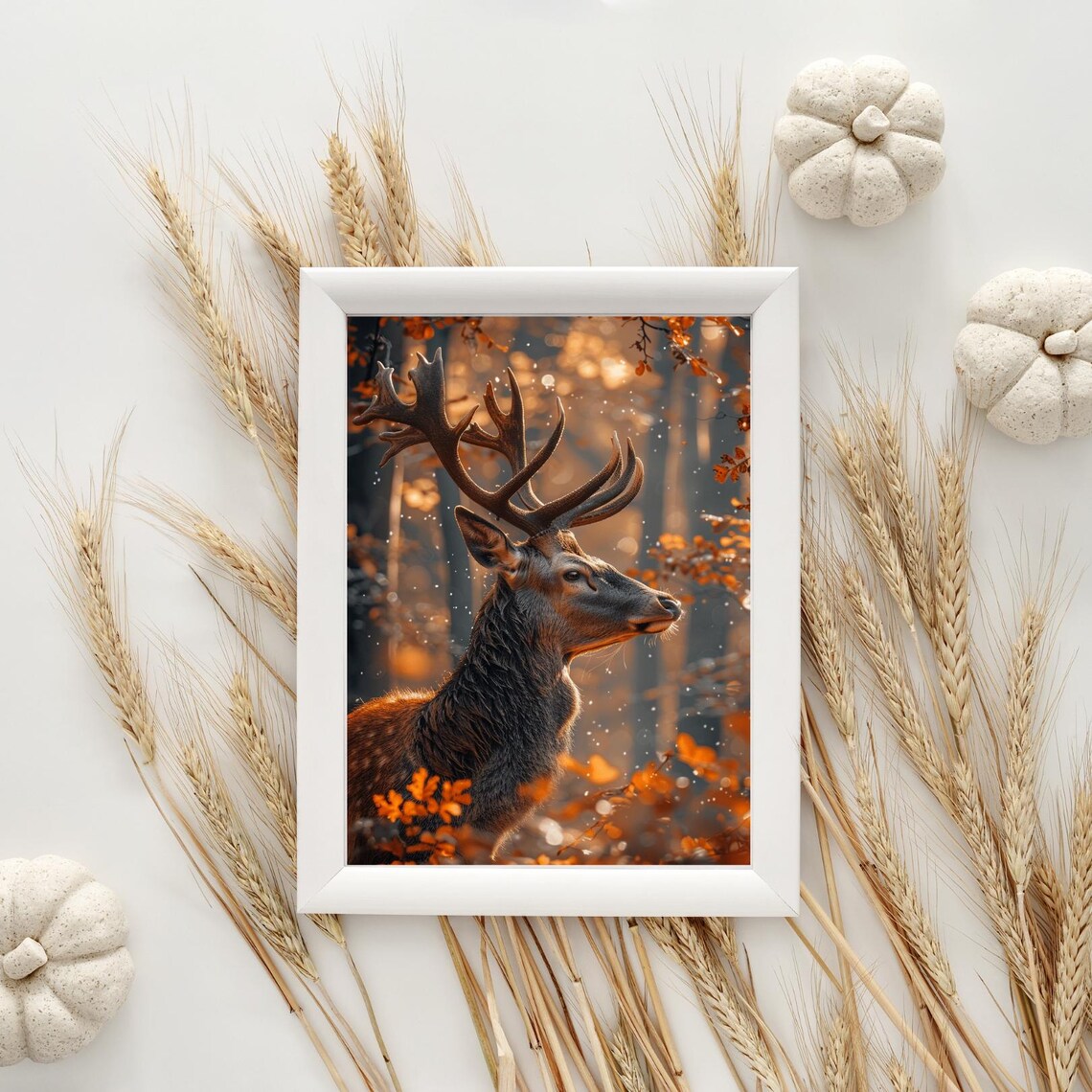 Autumn Deer Poster, Seasonal Wall Art Print - Image 4