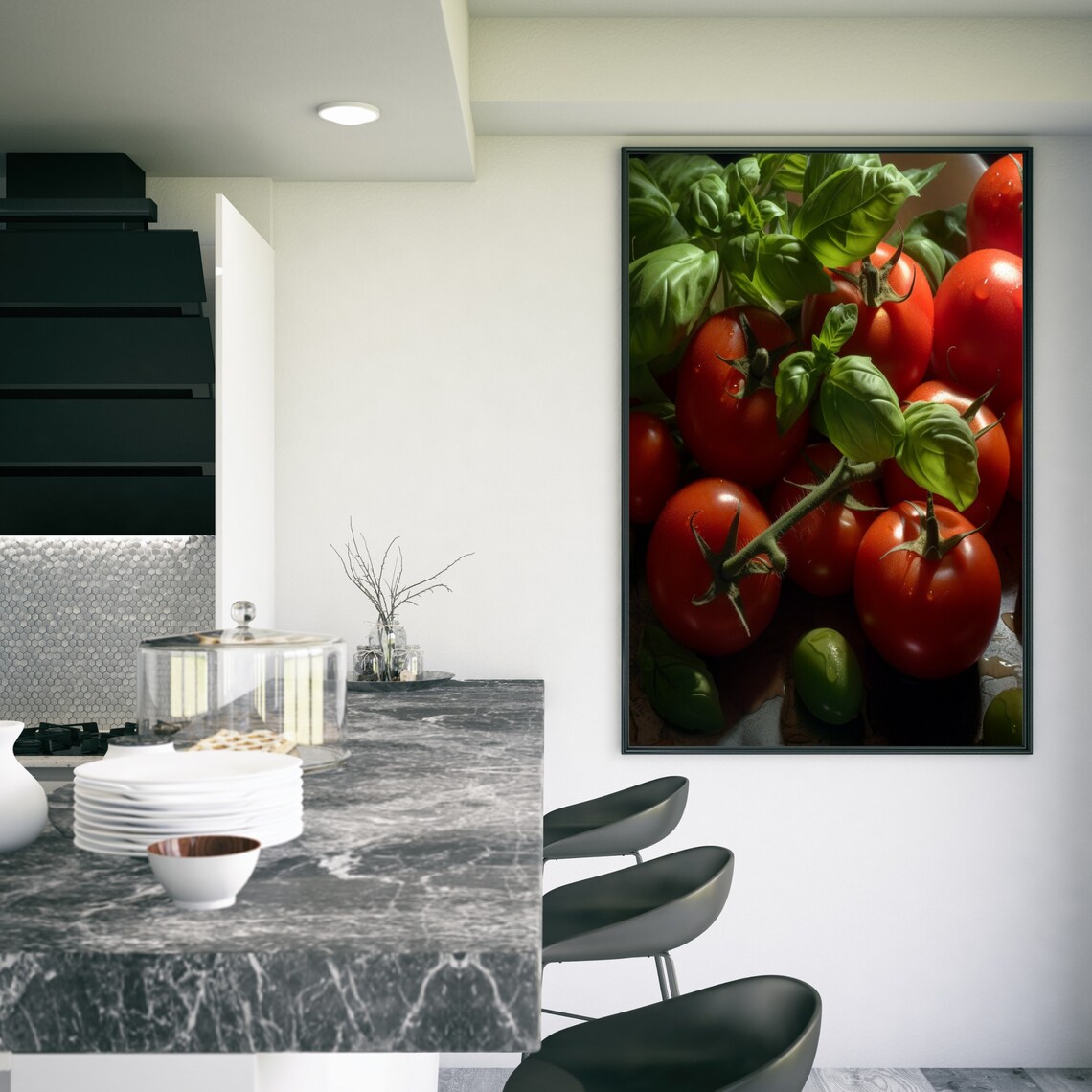 Fresh Tomatoes Kitchen Art Print, Food Poster - Image 3