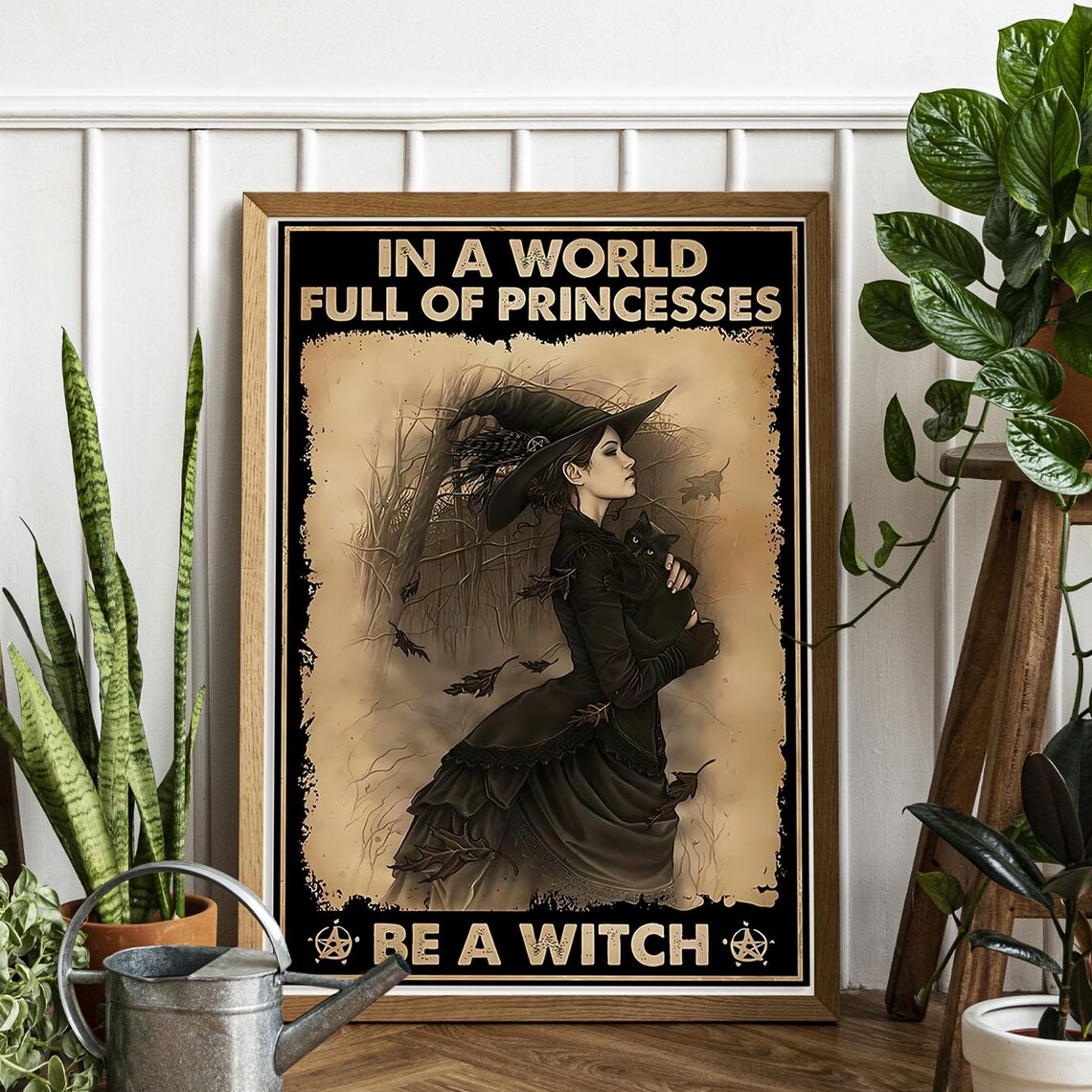 In A World Full Of Princesses Be A Witch Halloween Quote Poster
