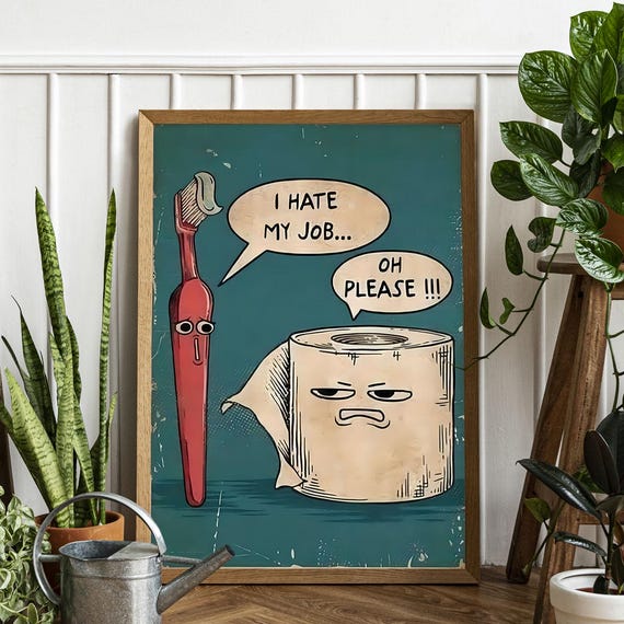 Funny Bathroom Art Sarcastic Toilet Paper Canvas Print Ready To Hang