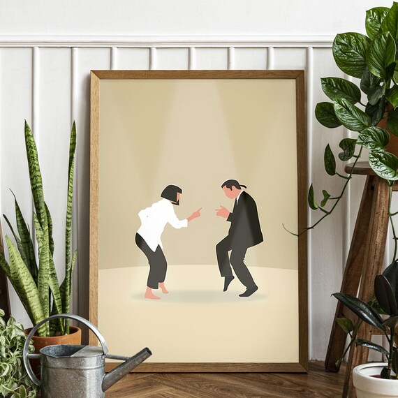 Pulp Fiction Twist Dance Scene Minimalist Retro Movie Poster