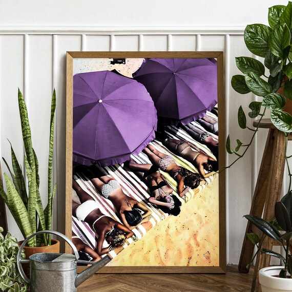 Midcentury Modern Abstract Canvas Print 1960s70s Retro Wall Art