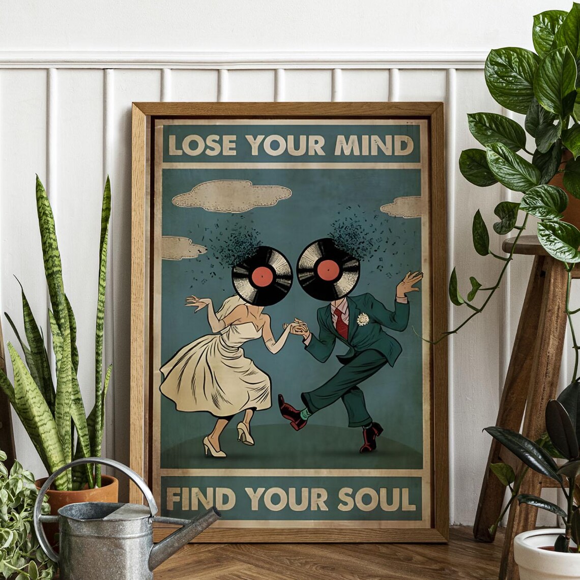 Lose Your Mind Find Your Soul Vintage Music Dancing Couple Poster