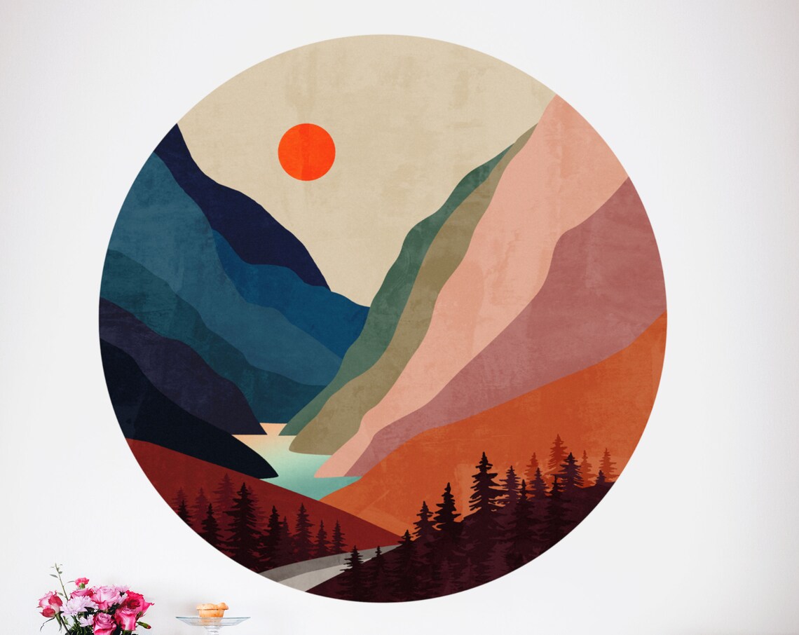 Mountain River Wall Decal, Fantasy Wall Decor - Image 4
