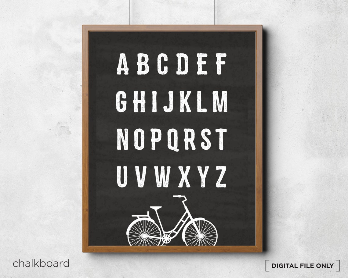 Bicycle Alphabet Chart Alphabet Chart Abc Alphabet Poster Childs Room Wall Art Print Kids Alphabet Template Corjl - Image 4