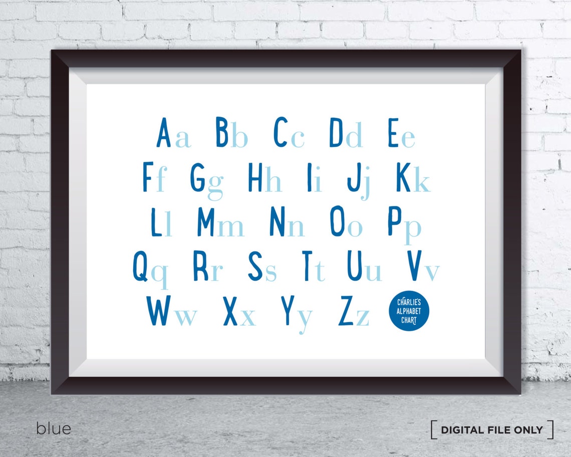 Black And White Alphabet Chart Aa Zz Kids Learning Poster Design - Image 3