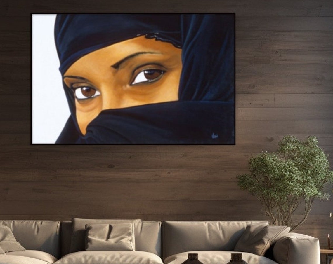 African Woman Eyes Dark Veil Cultural Portrait Ethnic Art Poster - Image 4