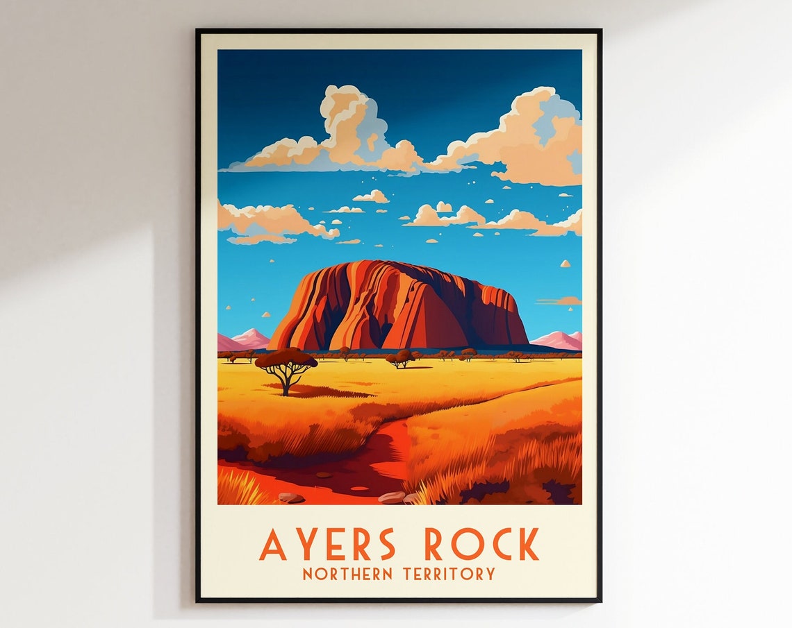 Ayers Rock Uluru Northern Territory Outback Sunrise Travel Poster