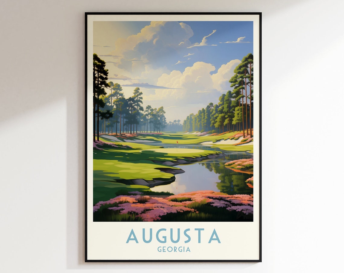 Augusta Georgia Azalea Lined Fairway Spring Golf Course Poster