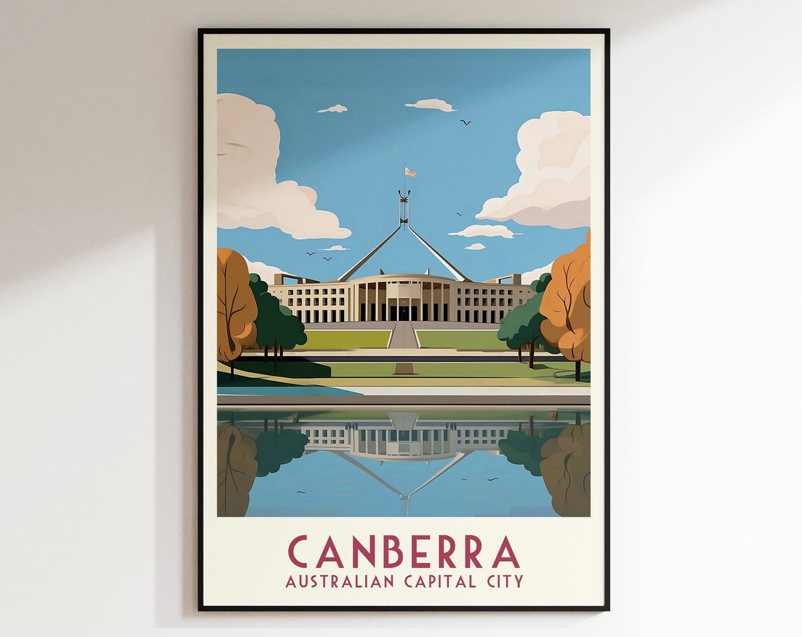 Canberra Australian Capital Parliament House Reflection Poster
