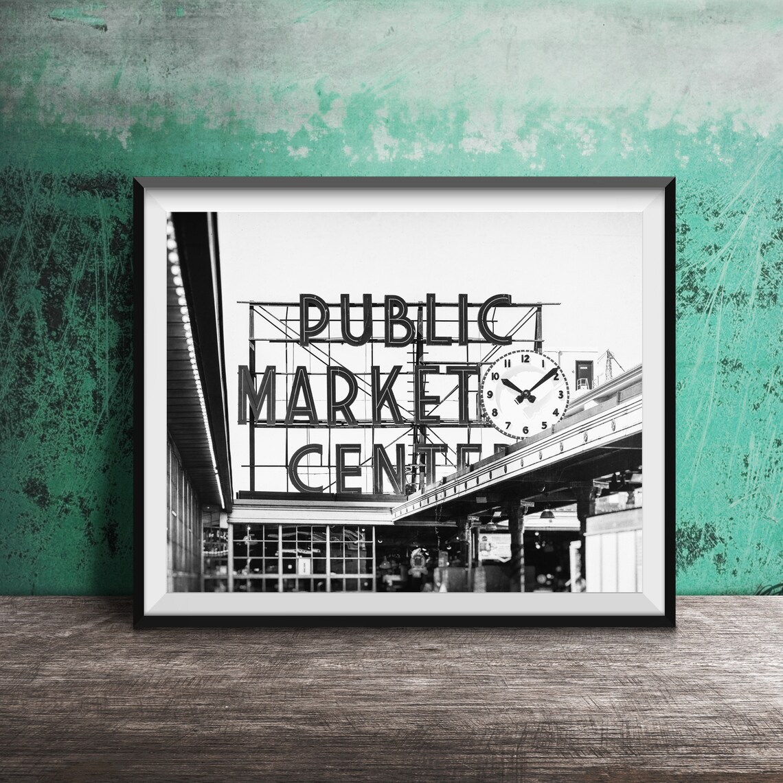 Pike Place Market Seattle Travel Poster, Neon Sign - Image 2