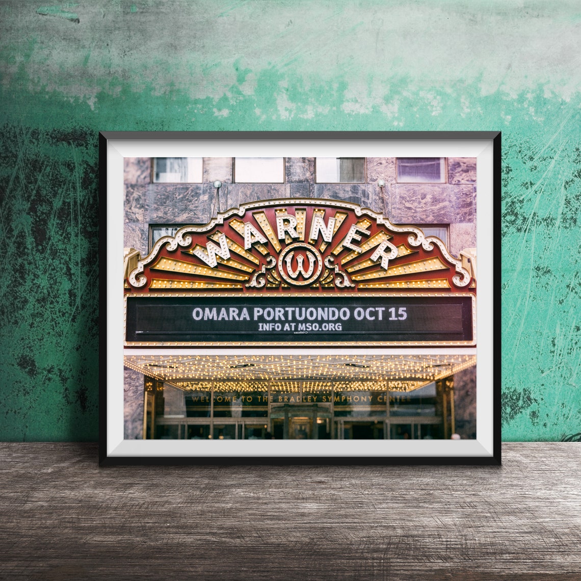 Warner Theatre Milwaukee Omara Portuondo Marquee Black White Print - Image 3
