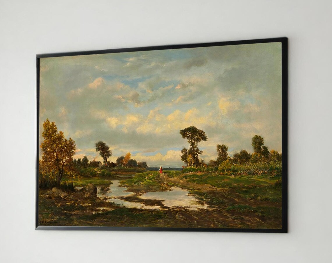 Serene Landscape, Gustave Courbet Idyllic Countryside