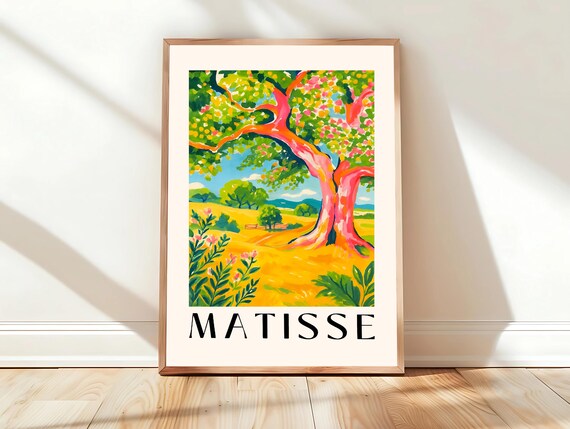 Henri Matisse Pink Blossom Oak Tree Meadow Landscape Artwork Poster