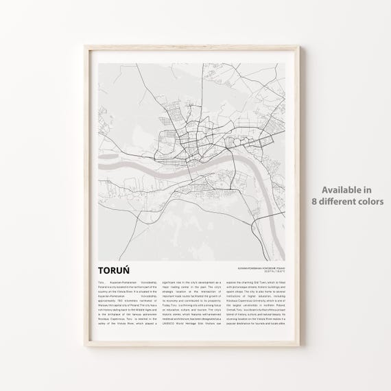 Torun Poland Minimalist City Map Travel Guide Art Poster Gift
