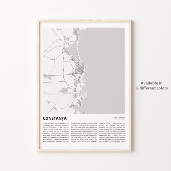 Constana Map Print Travel Wall Decor Art Housewarming Gift